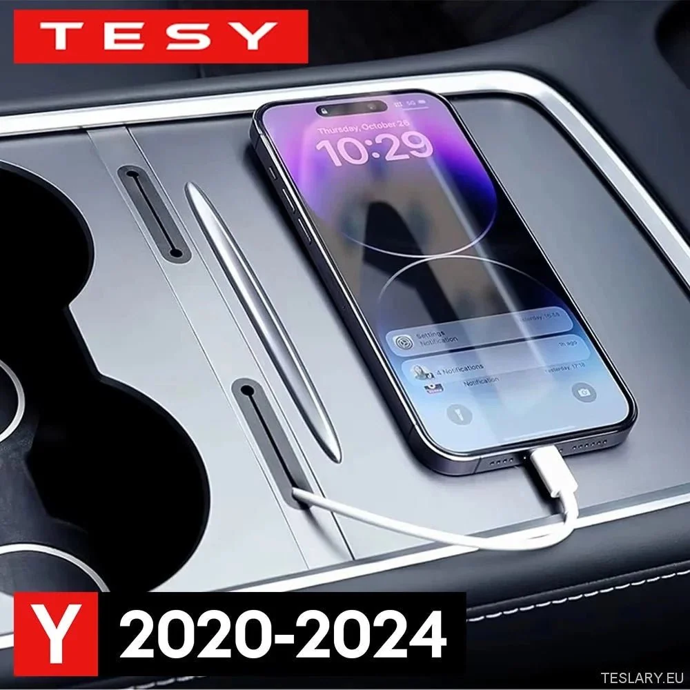 Tesla Model Y 2022 - 2025 Központi konzol töltő kábel USB HUB szervező