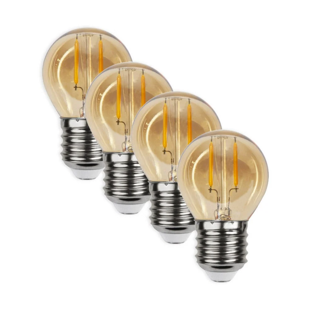 LOW VOLTAGE borostyán 4 db-os kisfeszültségű LED izzó E27 G45