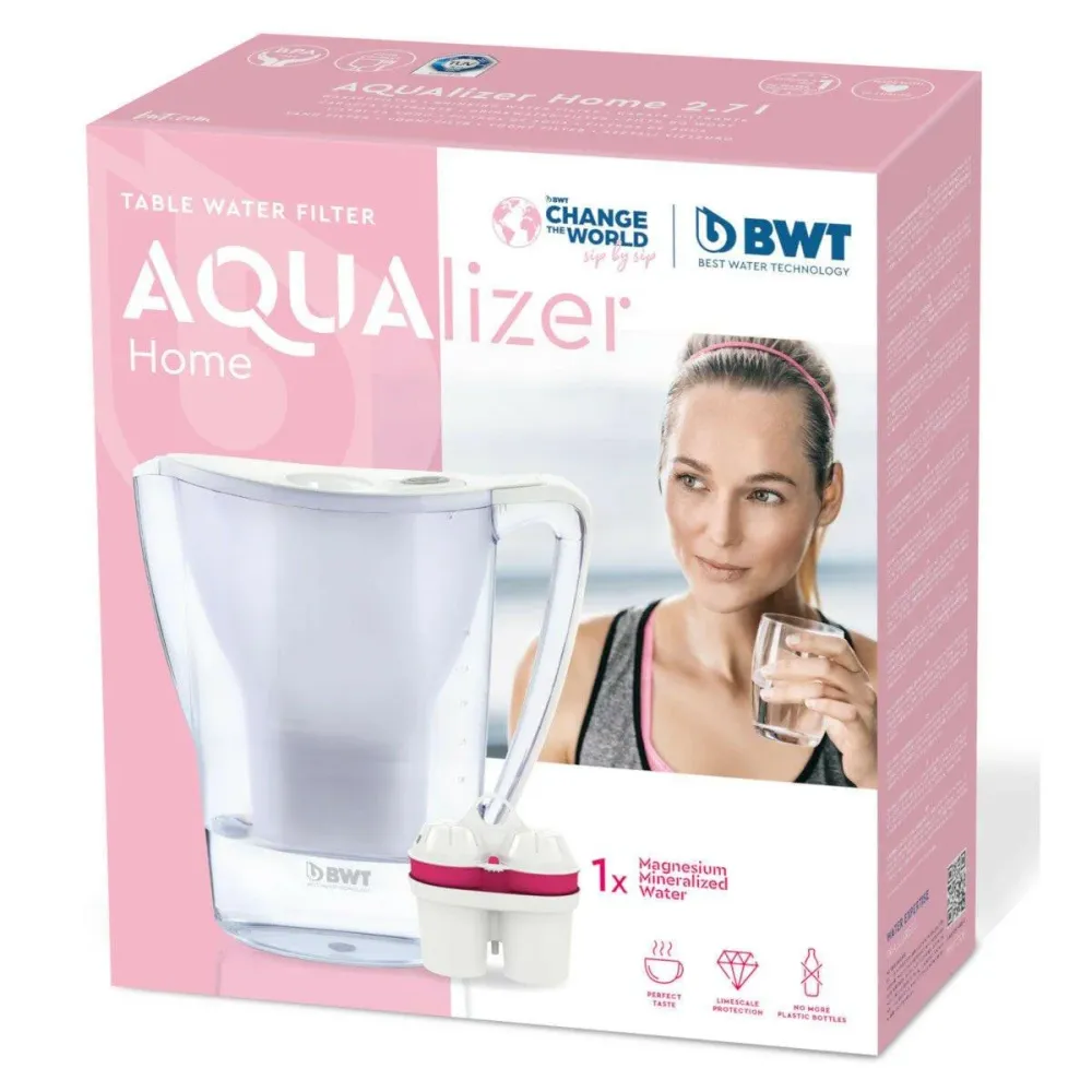 BWT Aqualizer Home 2,7 L kancsó manuális kijelző, fehér + 1db MMW betét (125557841)