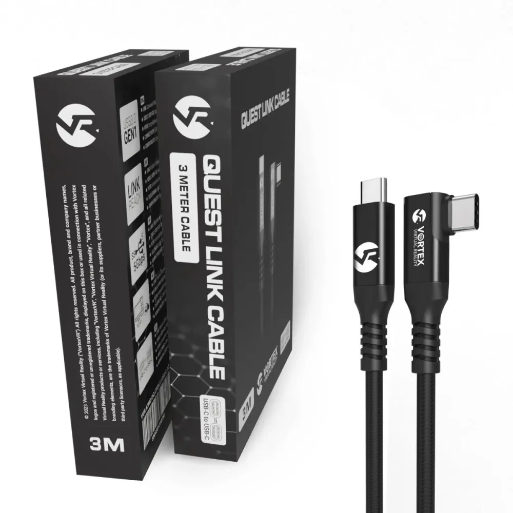3 méteres kábel VortexVR USB-C és Meta Quest Link között | Quest 3S Quest 3 Quest 2 felé