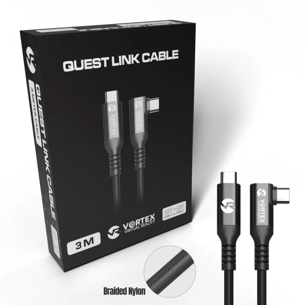 3 méteres kábel VortexVR USB-C és Meta Quest Link között | Quest 3S Quest 3 Quest 2 felé