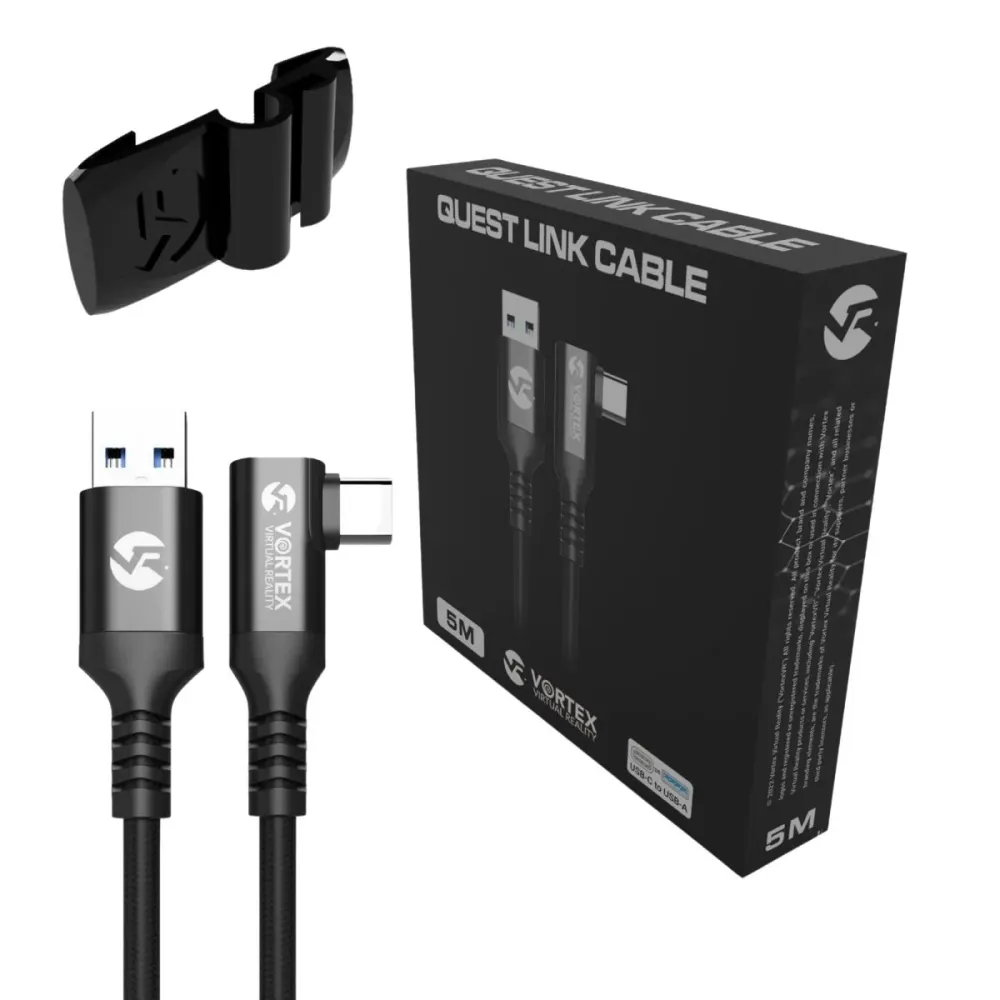VortexVR kábel 5m + rögzítő | USB- | Quest 3 Quest 3S Quest 2