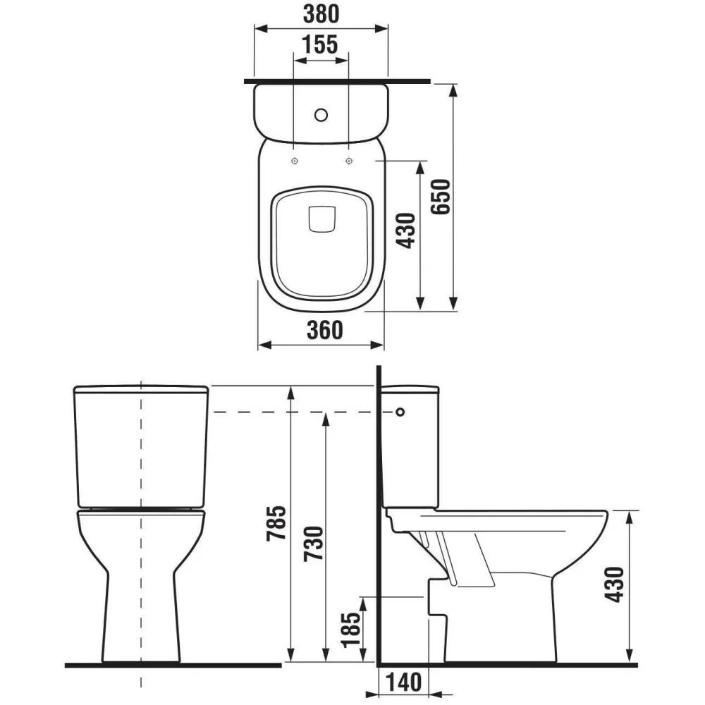 Jika Deep Jika monoblokkos WC szett, hátsó kifolyású, mélyöblítésű, alsó vízbekötés, fehér