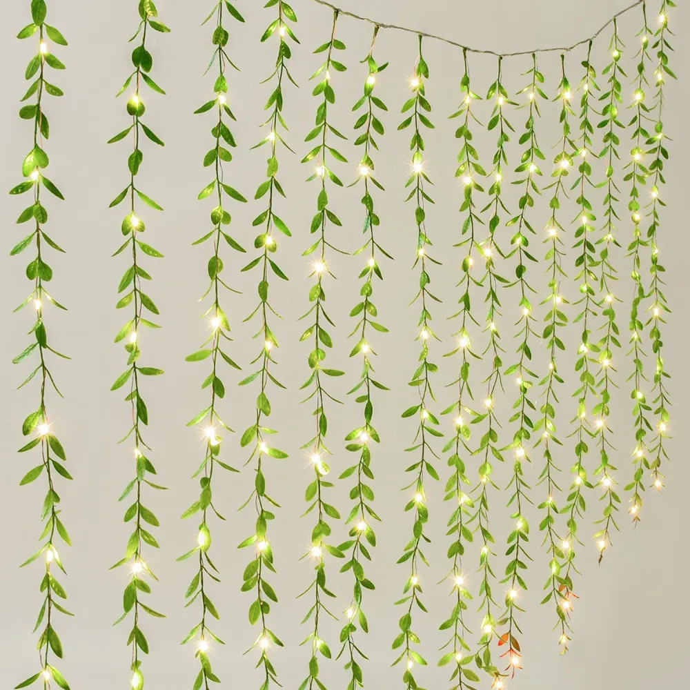 Karácsonyi fűzfalevél függönylámpa 400 LED-es 2m x 2m