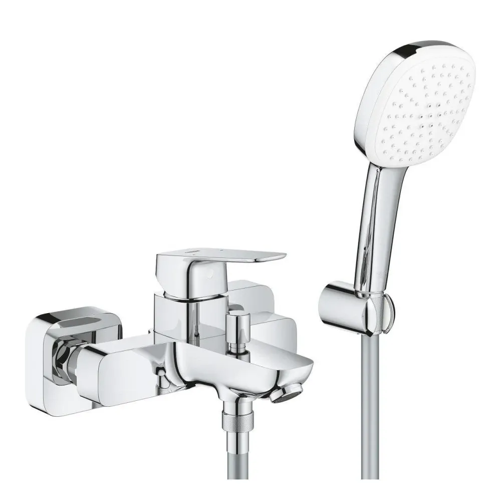 Grohe Cubeo zuhany csaptelep + Tempesta Cube 110 zuhanyszett fali zuhanytartóval (1018140000)