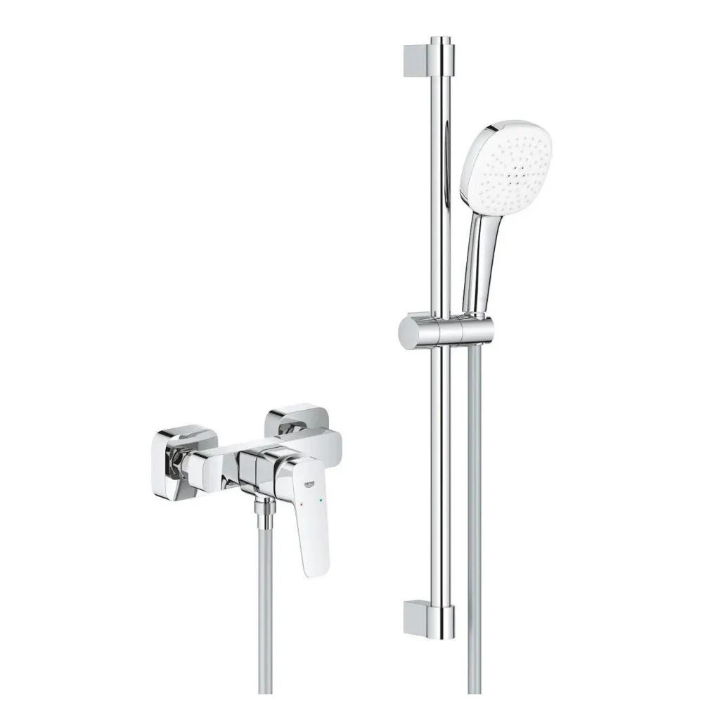 Grohe Cubeo zuhany csaptelep + Tempesta Cube 110 zuhanyszett fali zuhanyrúddal (1018250000)