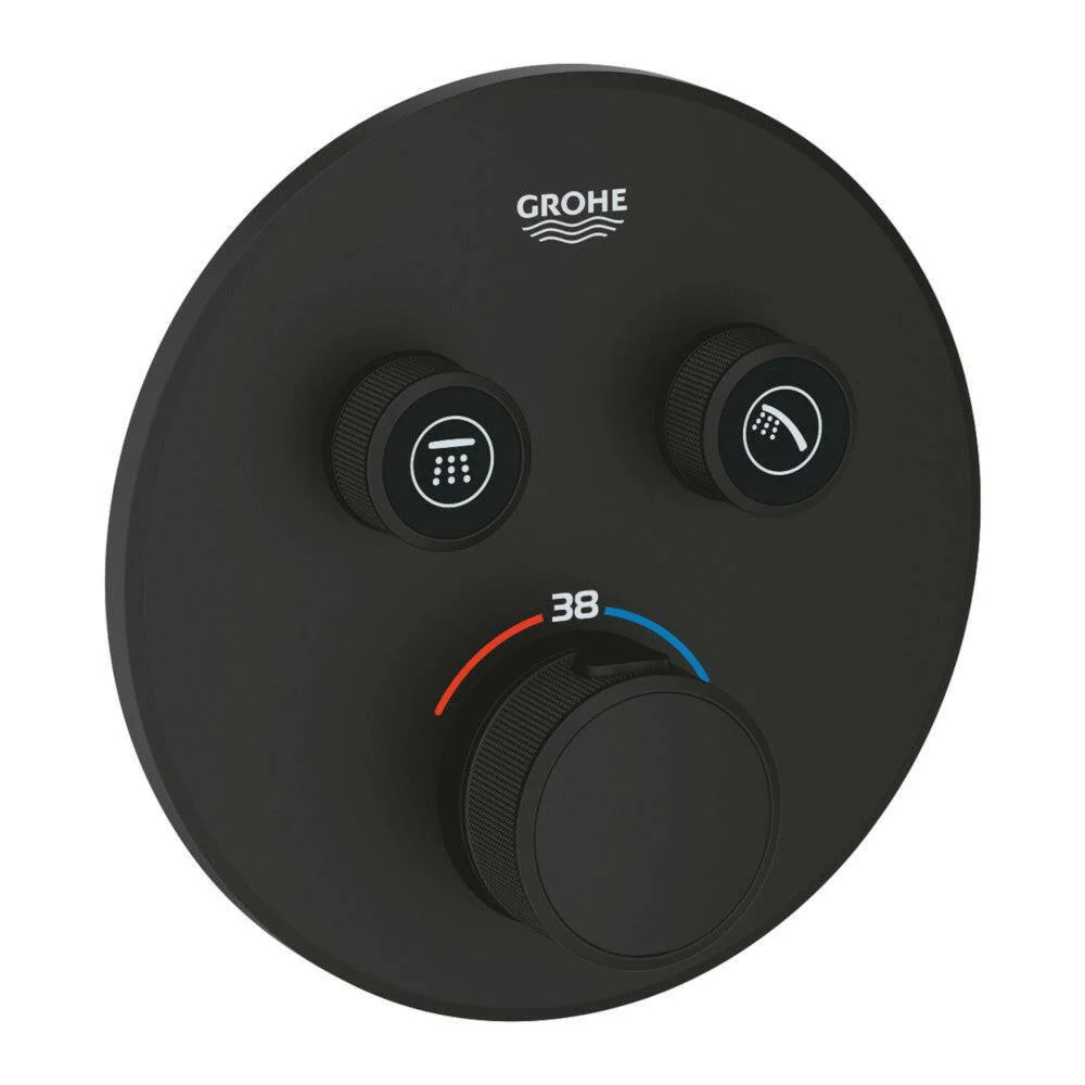 Grohe Grohtherm SmartControl termosztátos keverő, 2-utas váltóval, szín: phantom black (29507KF0)