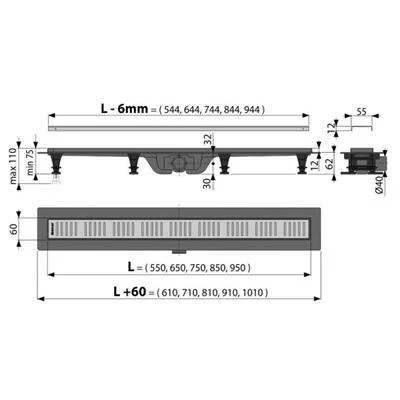 Alcaplast Zuhanyfolyóka APZ10-850M