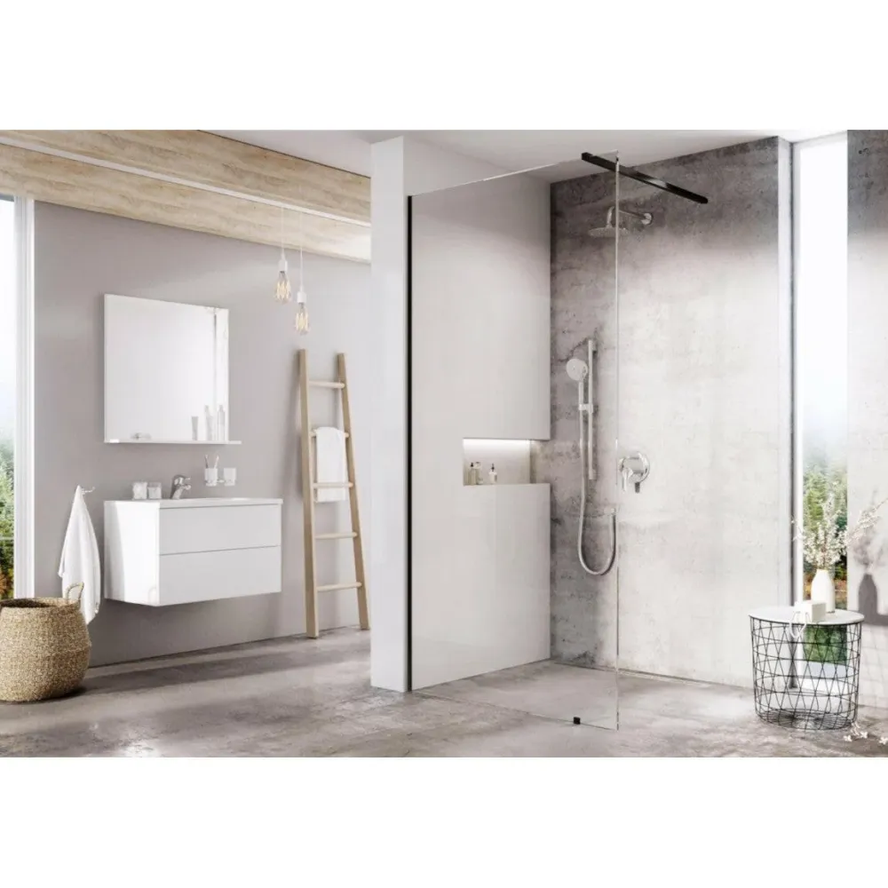Ravak Walk Wall-150 v.200, black+Transparent