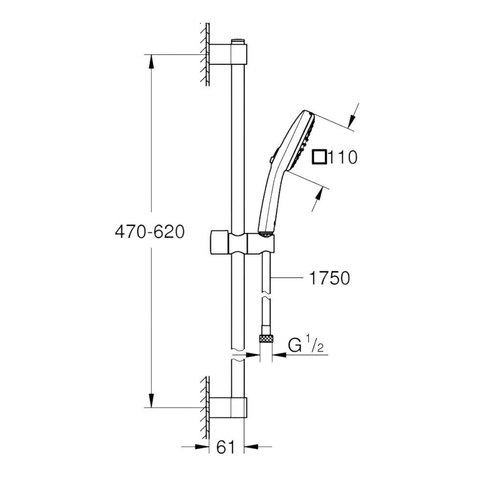Grohe Tempesta Cube 110 sines zuhanyszett 2 sugárral (Rain, Jet) (27578003)