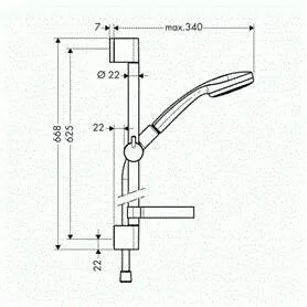 Hansgrohe Croma 100 Mono/UnicaC 65 cm + 160 cm Isiflex