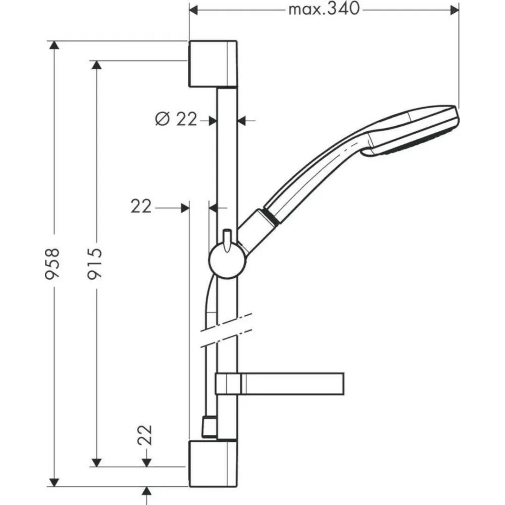 Hansgrohe Croma 100 Multi 3jet/Unica'C 90 cm zuhanyszett