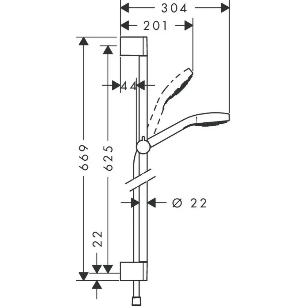 Hansgrohe Croma Select S Vario zuhanyszett 65cm, króm fehér
