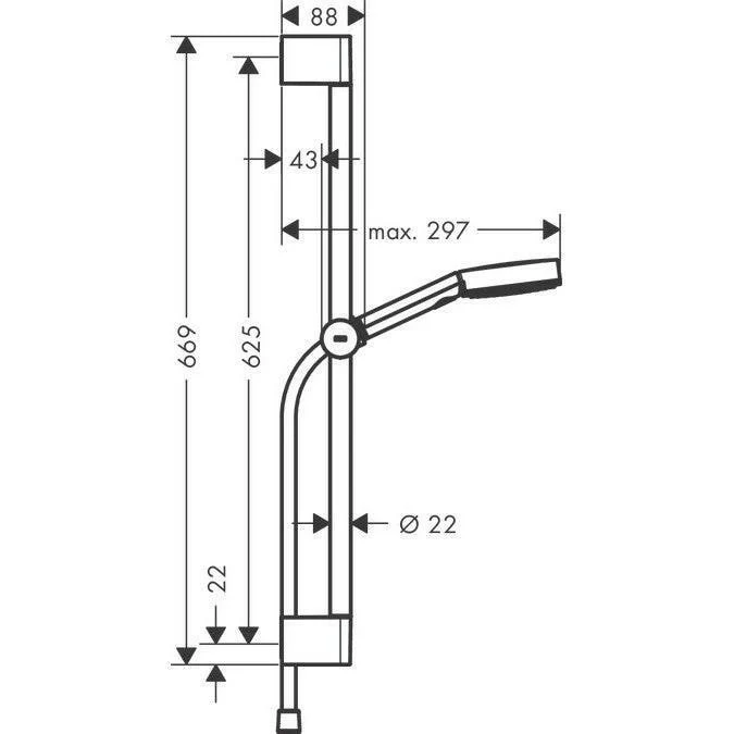 Hansgrohe Pulsify Select Zuhanyszett 105, 3 jet RelAXORation, 65 cm zuhanyrúd