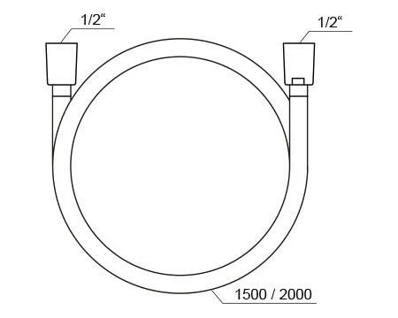 Ravak zuhanygégecső silvershine plastic 150cm 914.0 (X07P338)